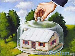 иллюстрация Страхование загородного деревянного дома